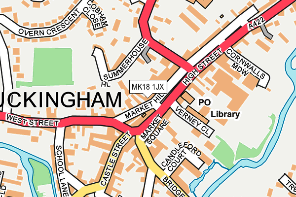 MK18 1JX map - OS OpenMap – Local (Ordnance Survey)