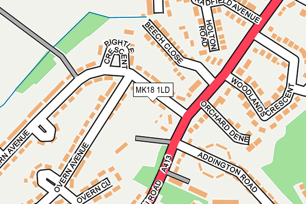 MK18 1LD map - OS OpenMap – Local (Ordnance Survey) MK18 1LD map - OS OpenMap – Local (Ordnance Survey)