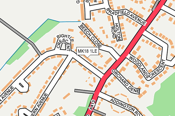 MK18 1LE map - OS OpenMap – Local (Ordnance Survey)