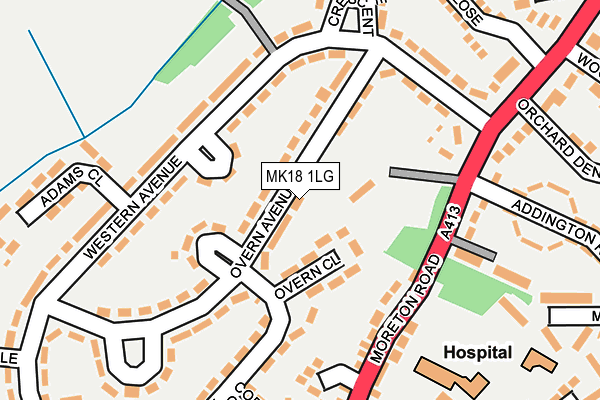 MK18 1LG map - OS OpenMap – Local (Ordnance Survey) MK18 1LG map - OS OpenMap – Local (Ordnance Survey)