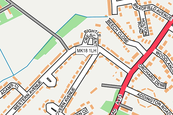 MK18 1LH map - OS OpenMap – Local (Ordnance Survey) MK18 1LH map - OS OpenMap – Local (Ordnance Survey)
