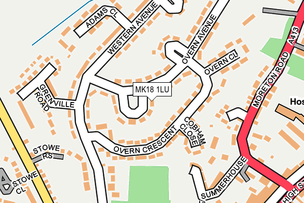 MK18 1LU map - OS OpenMap – Local (Ordnance Survey) MK18 1LU map - OS OpenMap – Local (Ordnance Survey)