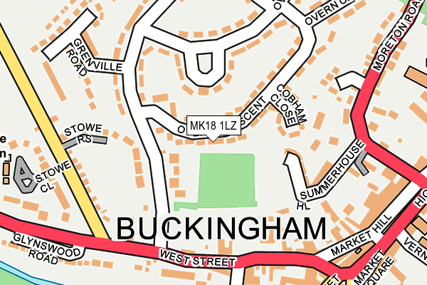 MK18 1LZ map - OS OpenMap – Local (Ordnance Survey) MK18 1LZ map - OS OpenMap – Local (Ordnance Survey)