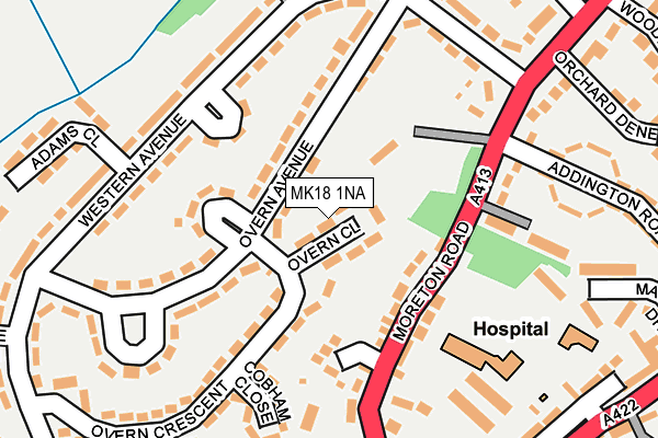 MK18 1NA map - OS OpenMap – Local (Ordnance Survey) MK18 1NA map - OS OpenMap – Local (Ordnance Survey)