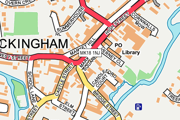 MK18 1NJ map - OS OpenMap – Local (Ordnance Survey)