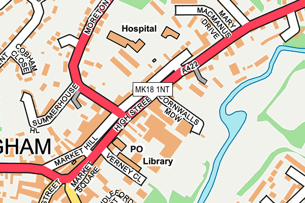 MK18 1NT map - OS OpenMap – Local (Ordnance Survey)