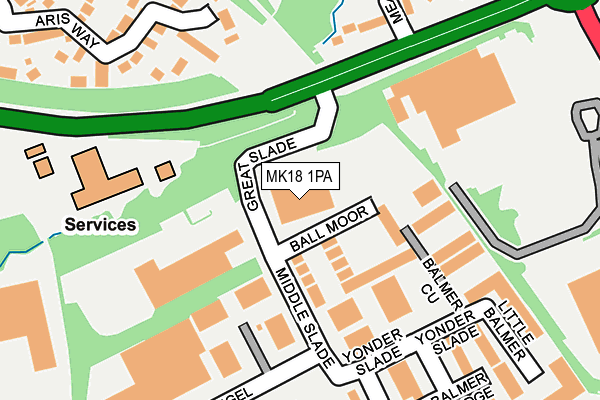 MK18 1PA map - OS OpenMap – Local (Ordnance Survey) MK18 1PA map - OS OpenMap – Local (Ordnance Survey)