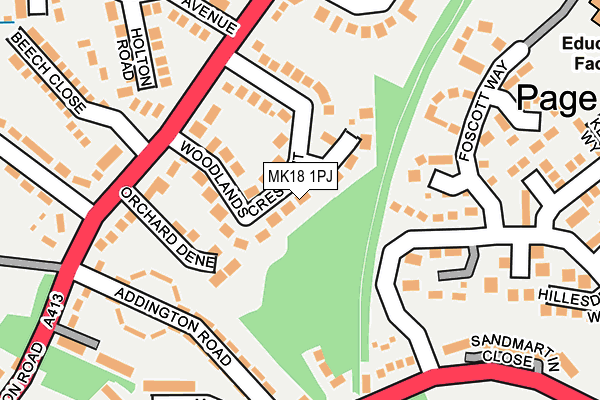 MK18 1PJ map - OS OpenMap – Local (Ordnance Survey) MK18 1PJ map - OS OpenMap – Local (Ordnance Survey)