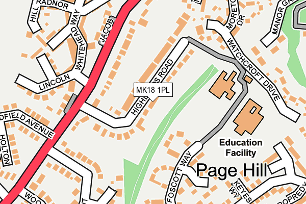 MK18 1PL map - OS OpenMap – Local (Ordnance Survey) MK18 1PL map - OS OpenMap – Local (Ordnance Survey)
