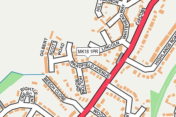 MK18 1PR map - OS OpenMap – Local (Ordnance Survey) MK18 1PR map - OS OpenMap – Local (Ordnance Survey)
