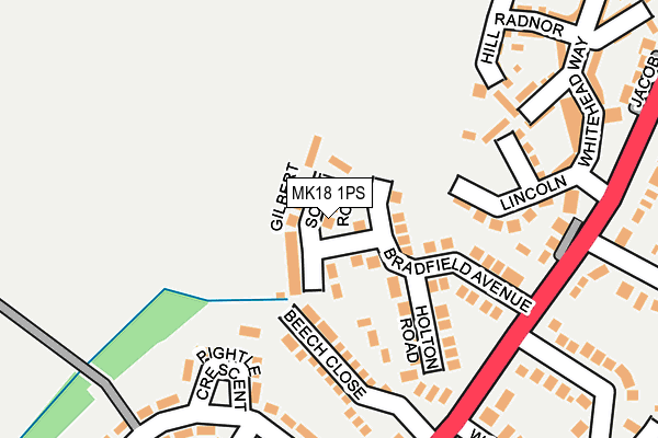 MK18 1PS map - OS OpenMap – Local (Ordnance Survey) MK18 1PS map - OS OpenMap – Local (Ordnance Survey)