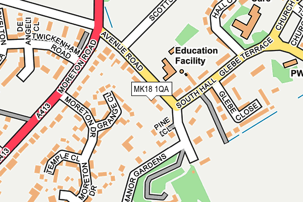 MK18 1QA map - OS OpenMap – Local (Ordnance Survey)