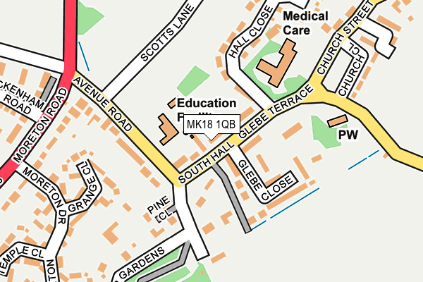 MK18 1QB map - OS OpenMap – Local (Ordnance Survey) MK18 1QB map - OS OpenMap – Local (Ordnance Survey)