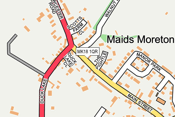 MK18 1QR map - OS OpenMap – Local (Ordnance Survey) MK18 1QR map - OS OpenMap – Local (Ordnance Survey)