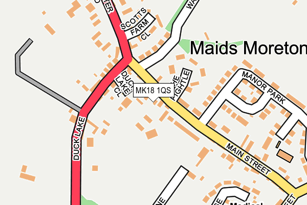MK18 1QS map - OS OpenMap – Local (Ordnance Survey) MK18 1QS map - OS OpenMap – Local (Ordnance Survey)