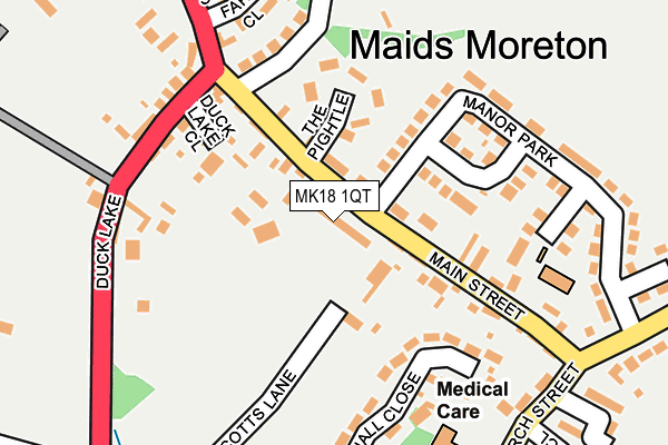 MK18 1QT map - OS OpenMap – Local (Ordnance Survey) MK18 1QT map - OS OpenMap – Local (Ordnance Survey)