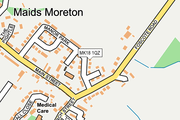 MK18 1QZ map - OS OpenMap – Local (Ordnance Survey) MK18 1QZ map - OS OpenMap – Local (Ordnance Survey)