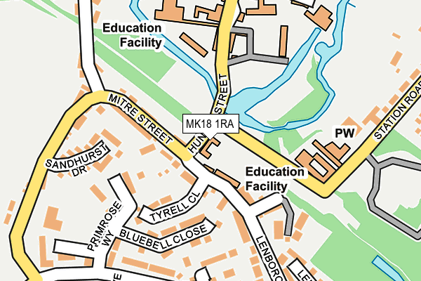 MK18 1RA map - OS OpenMap – Local (Ordnance Survey) MK18 1RA map - OS OpenMap – Local (Ordnance Survey)