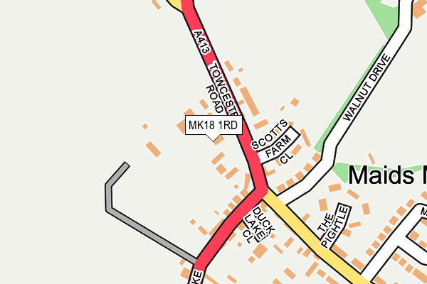 MK18 1RD map - OS OpenMap – Local (Ordnance Survey) MK18 1RD map - OS OpenMap – Local (Ordnance Survey)