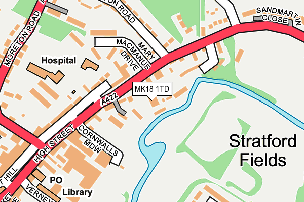 MK18 1TD map - OS OpenMap – Local (Ordnance Survey) MK18 1TD map - OS OpenMap – Local (Ordnance Survey)