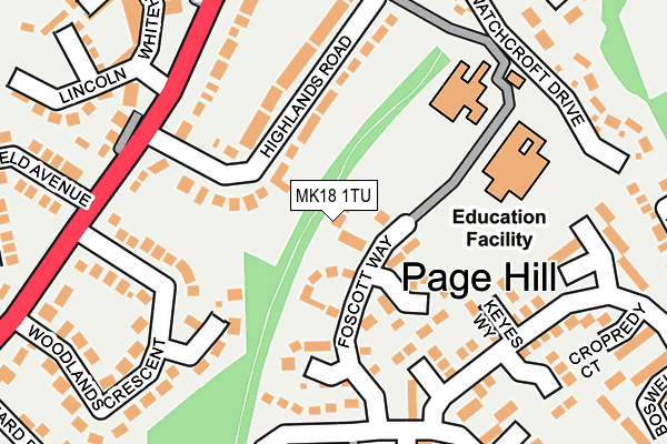 MK18 1TU map - OS OpenMap – Local (Ordnance Survey)