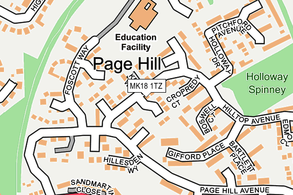 MK18 1TZ map - OS OpenMap – Local (Ordnance Survey) MK18 1TZ map - OS OpenMap – Local (Ordnance Survey)