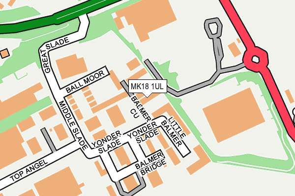 MK18 1UL map - OS OpenMap – Local (Ordnance Survey)