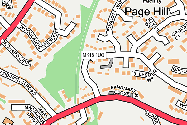 MK18 1UQ map - OS OpenMap – Local (Ordnance Survey)