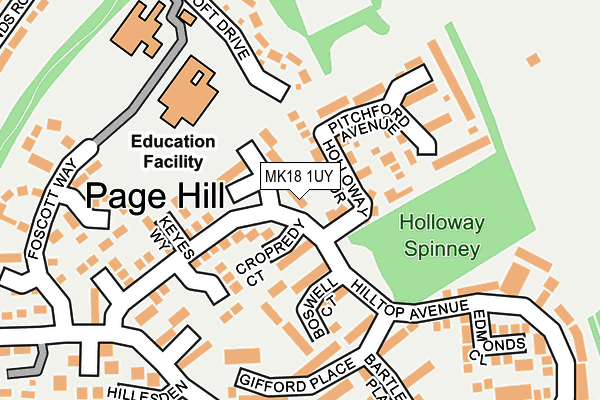MK18 1UY map - OS OpenMap – Local (Ordnance Survey) MK18 1UY map - OS OpenMap – Local (Ordnance Survey)