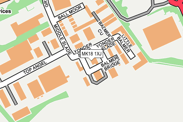 MK18 1XJ map - OS OpenMap – Local (Ordnance Survey)