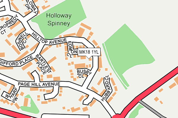 MK18 1YL map - OS OpenMap – Local (Ordnance Survey) MK18 1YL map - OS OpenMap – Local (Ordnance Survey)