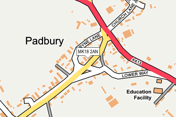 MK18 2AN map - OS OpenMap – Local (Ordnance Survey) MK18 2AN map - OS OpenMap – Local (Ordnance Survey)