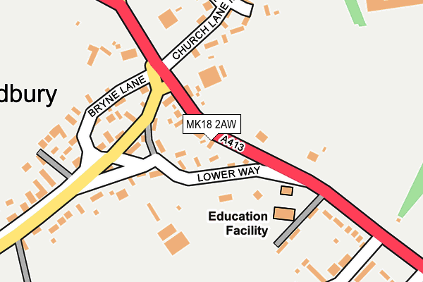 MK18 2AW map - OS OpenMap – Local (Ordnance Survey)