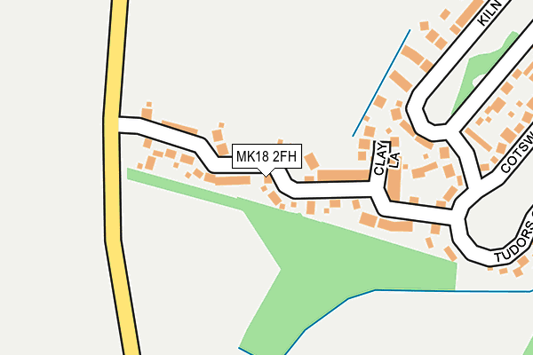 MK18 2FH map - OS OpenMap – Local (Ordnance Survey) MK18 2FH map - OS OpenMap – Local (Ordnance Survey)