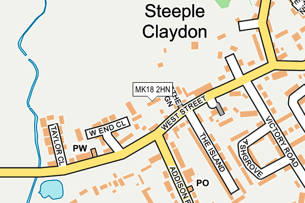 MK18 2HN map - OS OpenMap – Local (Ordnance Survey) MK18 2HN map - OS OpenMap – Local (Ordnance Survey)