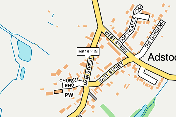 MK18 2JN map - OS OpenMap – Local (Ordnance Survey) MK18 2JN map - OS OpenMap – Local (Ordnance Survey)
