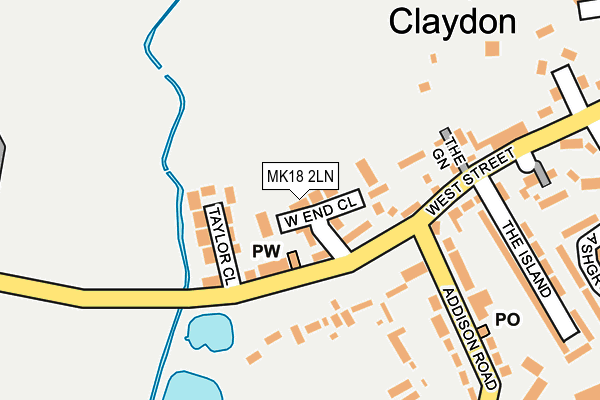 MK18 2LN map - OS OpenMap – Local (Ordnance Survey) MK18 2LN map - OS OpenMap – Local (Ordnance Survey)