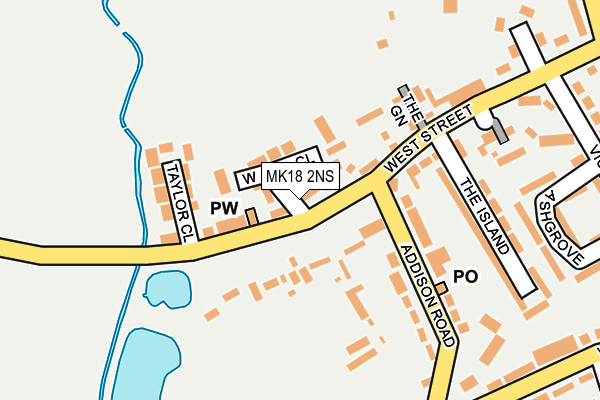 MK18 2NS map - OS OpenMap – Local (Ordnance Survey) MK18 2NS map - OS OpenMap – Local (Ordnance Survey)
