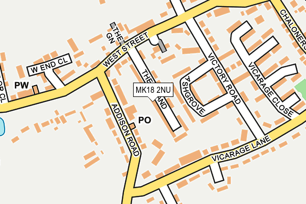 MK18 2NU map - OS OpenMap – Local (Ordnance Survey) MK18 2NU map - OS OpenMap – Local (Ordnance Survey)