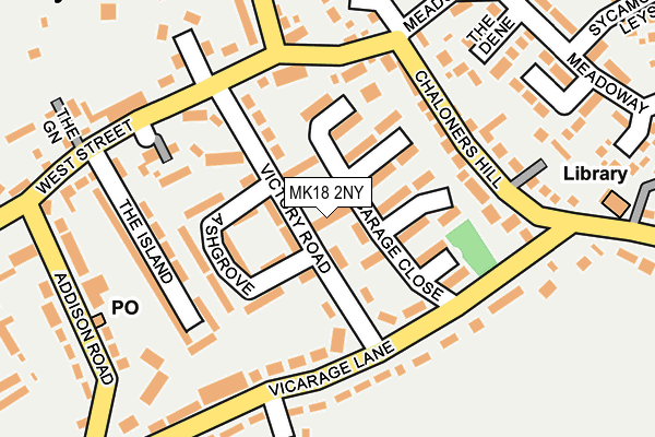 MK18 2NY map - OS OpenMap – Local (Ordnance Survey) MK18 2NY map - OS OpenMap – Local (Ordnance Survey)