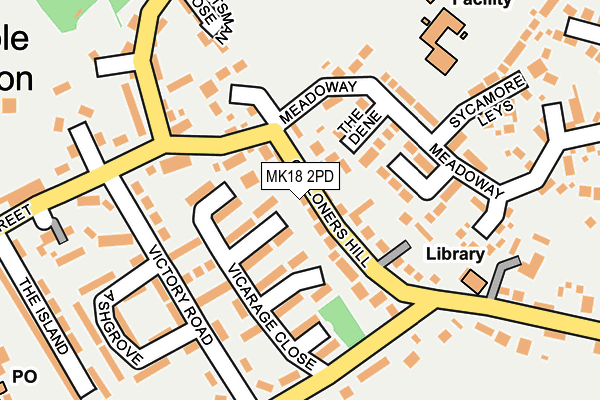 MK18 2PD map - OS OpenMap – Local (Ordnance Survey) MK18 2PD map - OS OpenMap – Local (Ordnance Survey)