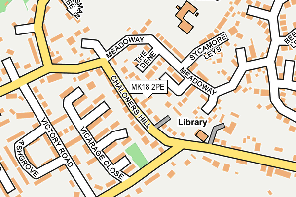 MK18 2PE map - OS OpenMap – Local (Ordnance Survey) MK18 2PE map - OS OpenMap – Local (Ordnance Survey)