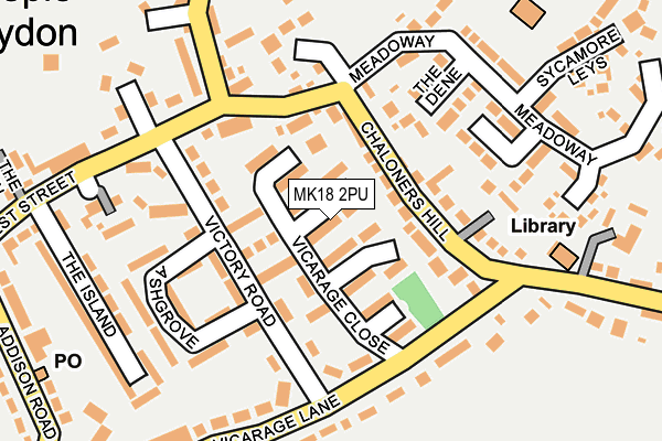 MK18 2PU map - OS OpenMap – Local (Ordnance Survey)