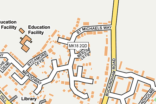MK18 2QD map - OS OpenMap – Local (Ordnance Survey) MK18 2QD map - OS OpenMap – Local (Ordnance Survey)