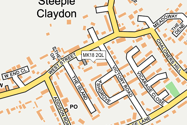 MK18 2QL map - OS OpenMap – Local (Ordnance Survey)