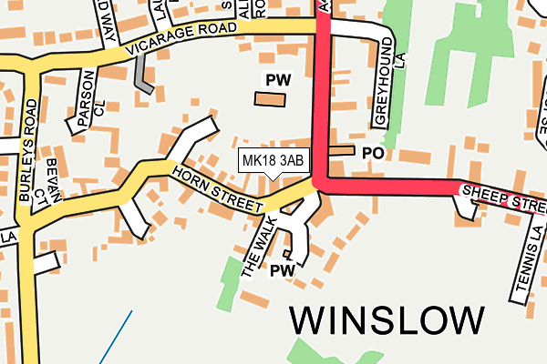 MK18 3AB map - OS OpenMap – Local (Ordnance Survey) MK18 3AB map - OS OpenMap – Local (Ordnance Survey)