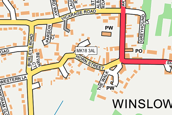 MK18 3AL map - OS OpenMap – Local (Ordnance Survey)