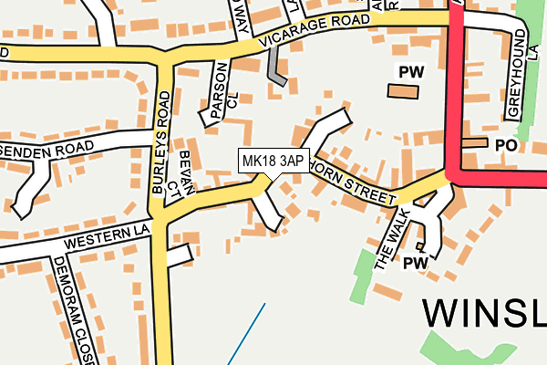 MK18 3AP map - OS OpenMap – Local (Ordnance Survey) MK18 3AP map - OS OpenMap – Local (Ordnance Survey)