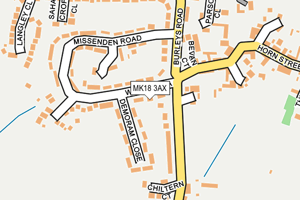 MK18 3AX map - OS OpenMap – Local (Ordnance Survey) MK18 3AX map - OS OpenMap – Local (Ordnance Survey)