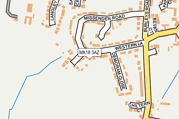 MK18 3AZ map - OS OpenMap – Local (Ordnance Survey) MK18 3AZ map - OS OpenMap – Local (Ordnance Survey)